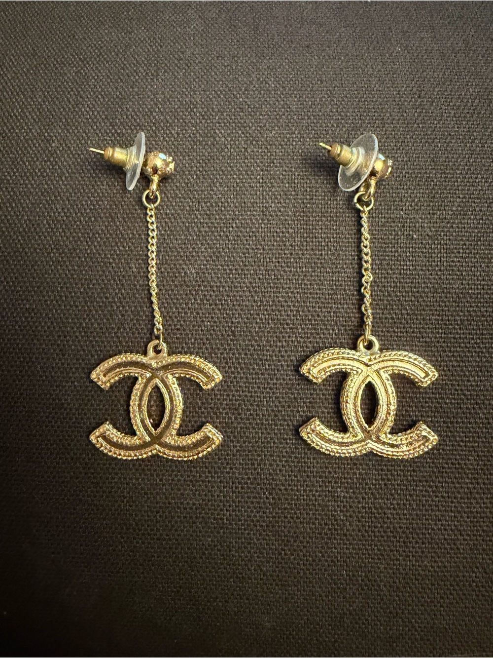 CC Logo VIP Promotional Gift Gold-Tone Drop Earrings